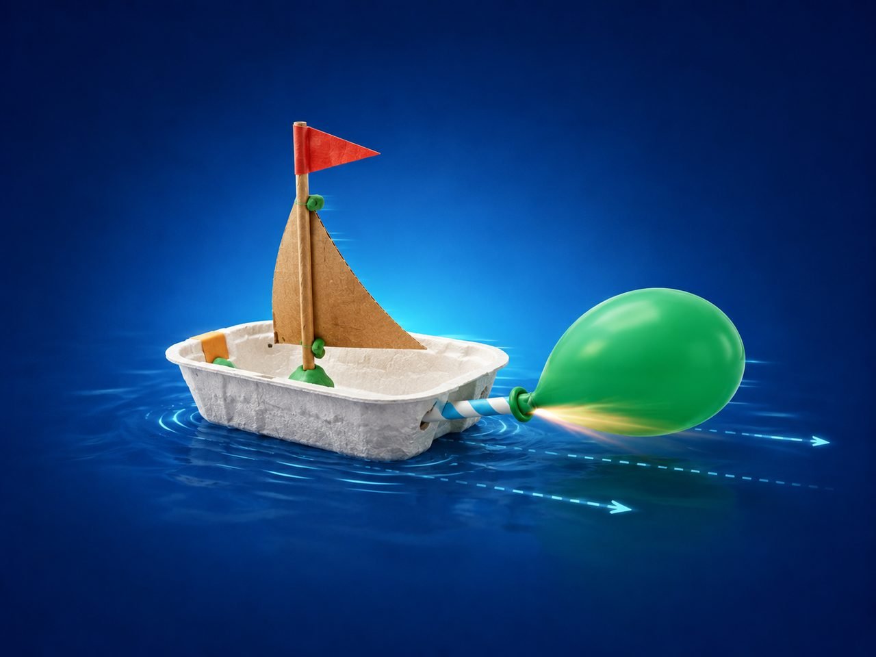 Barco a propulsão de balão