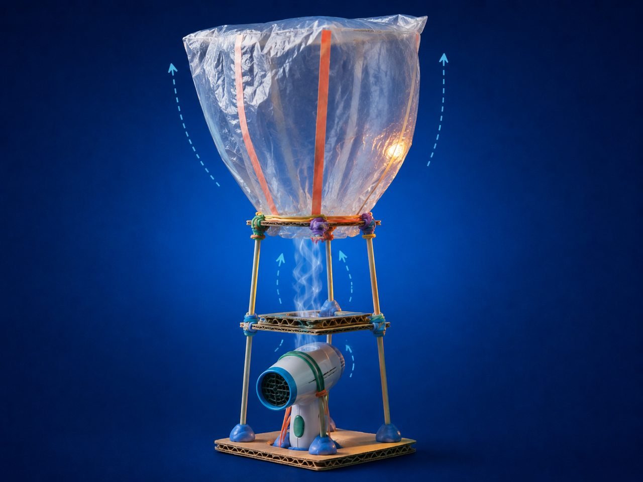 Balão de ar quente (saco + secador)