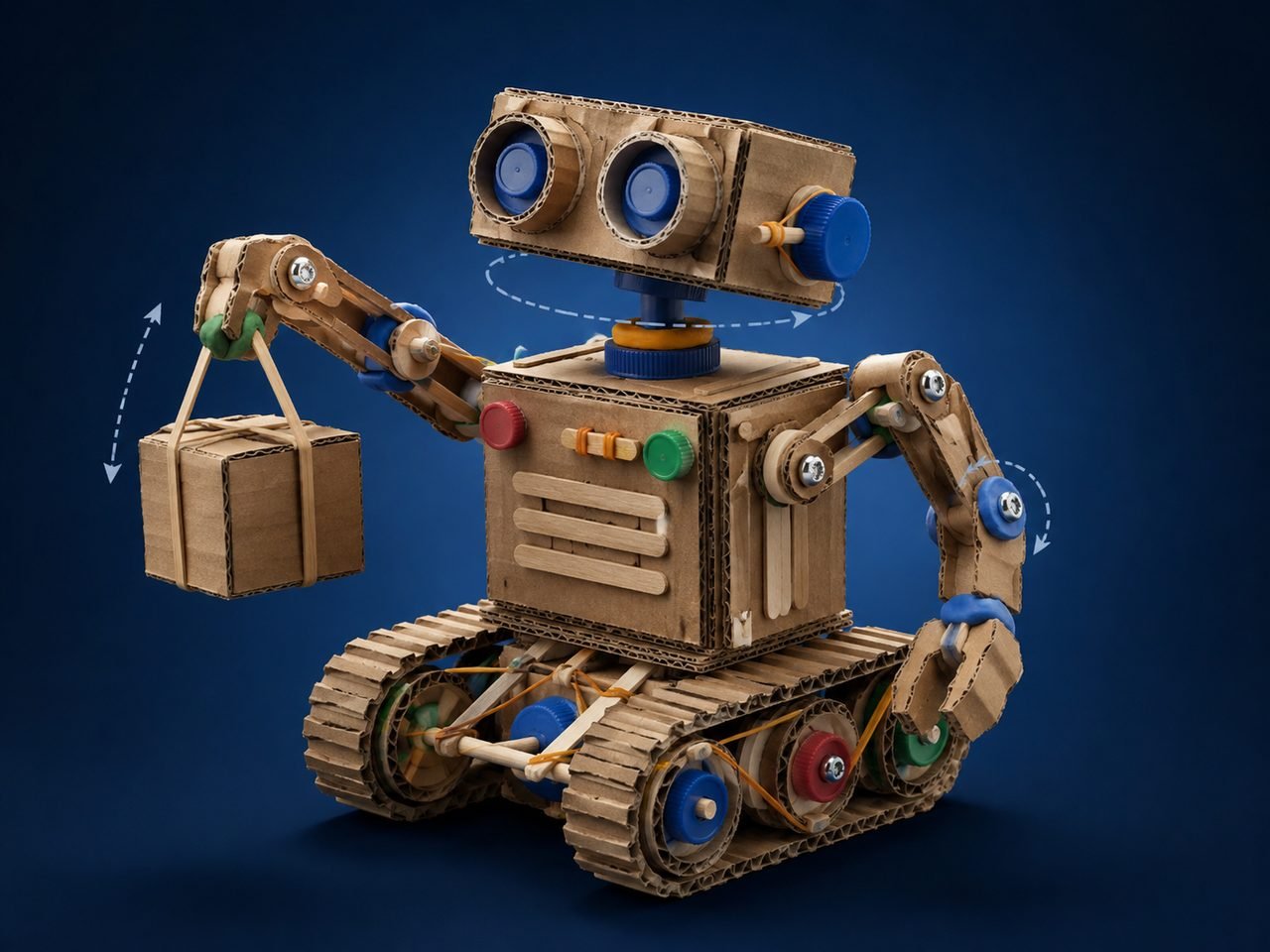 Robô de papelão articulado