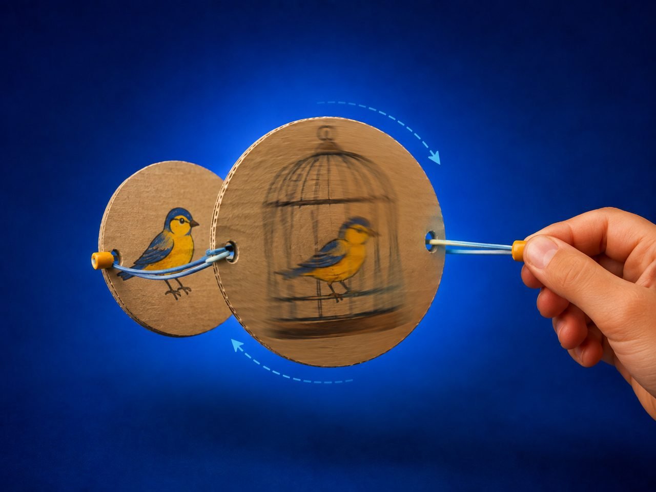 Taumatrópio (2 desenhos viram 1)