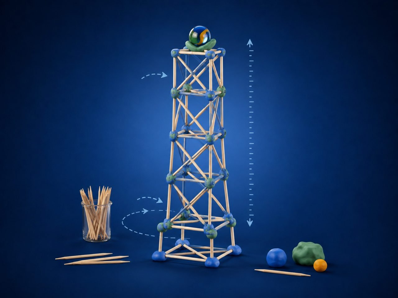 Desafio da torre (palito + massinha)