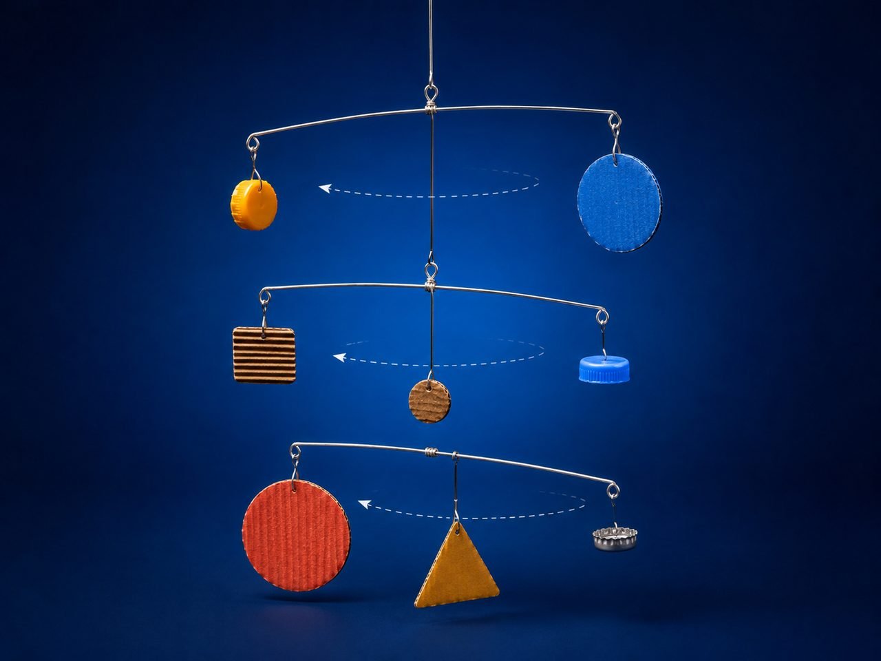 Móbile de equilíbrio (estilo Calder)